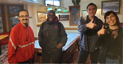 French language learners gathered for a French meetup at the Madison Pub in Midtown Toronto.